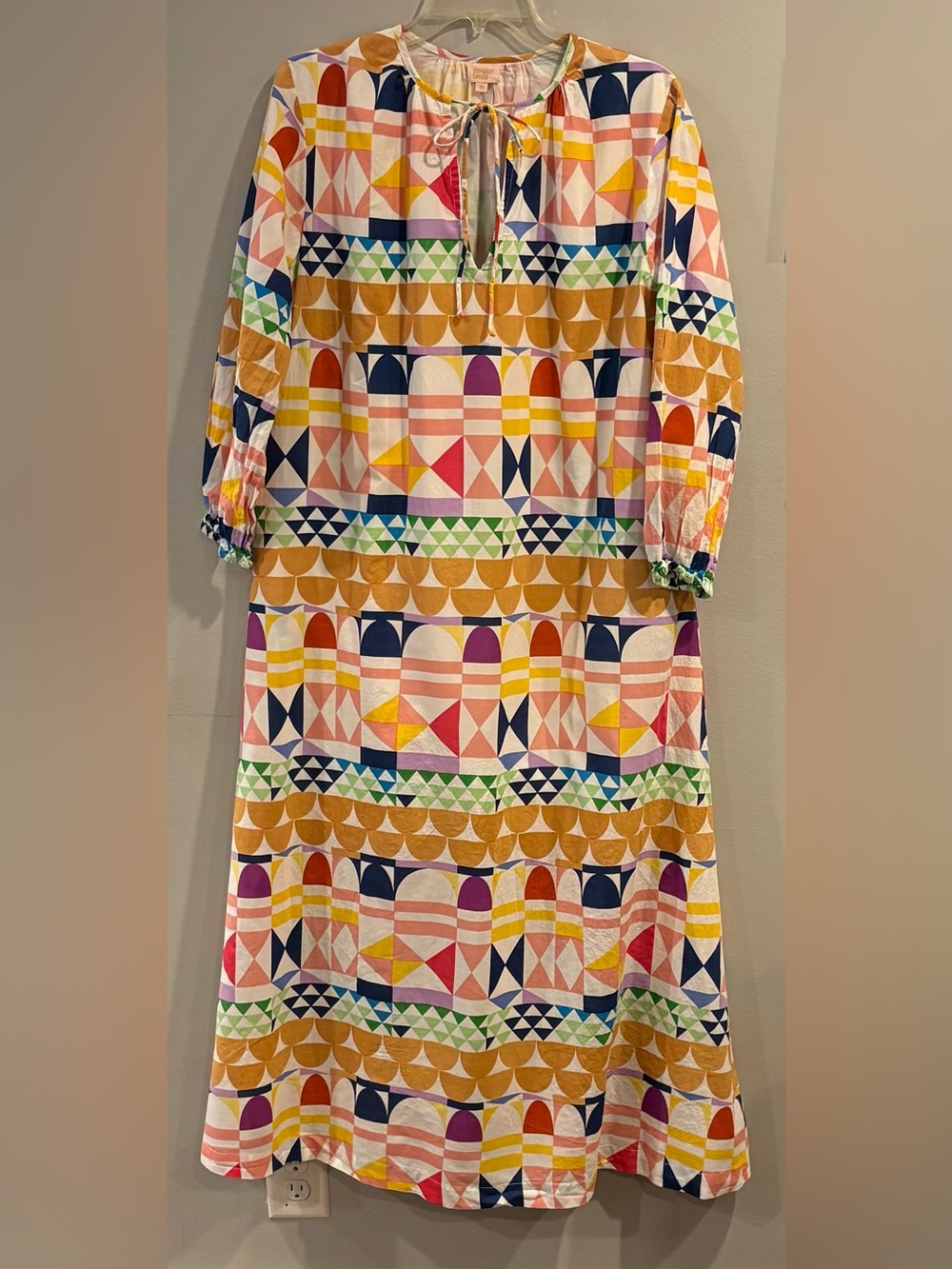 Sunshine Tiendo Colorful Maxi Dress Size Small 100% Cotton